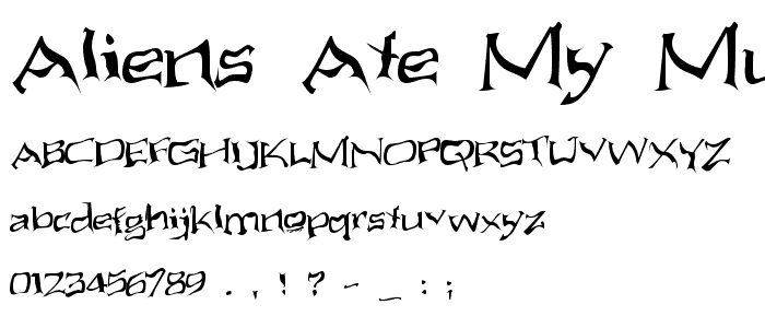 Aliens ate my mum font